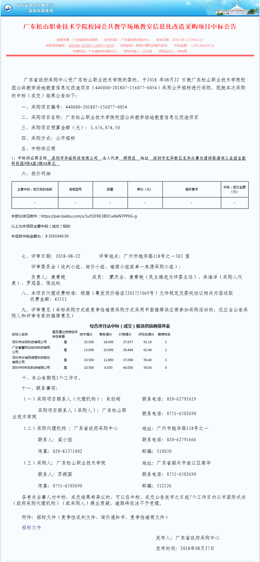D:\网络新闻\1月网络新闻\2018年 寒假 暑假\20180813广东松山职业技术学院校园公共教学场地教室信息化改造采购项目中标公告.png